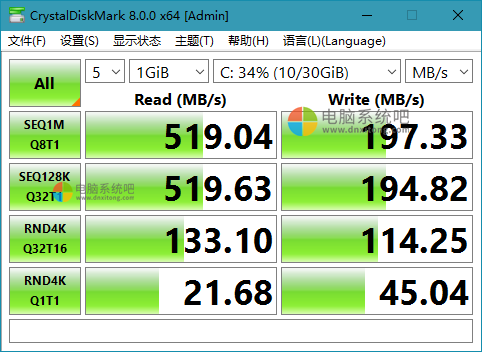 yingpanjianche，cipanjiance，CrystalDiskMark，DiskMark，磁盘性能测试，硬盘检测工具，硬盘测试工具，硬盘性能测试，磁盘基准测试软件